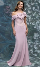 MGNY By Mori Lee 2070028 - Asymmetric Crepe Formal Gown with Bow