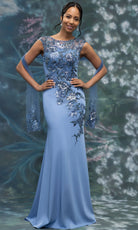 MGNY By Mori Lee 2070032 - Beaded Floral Illusion Jewel Formal Gown