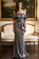 MGNY By Mori Lee 2070035 - Appliqued Straight Neckline Evening Gown