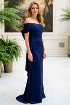 MGNY By Mori Lee 2070042 - Beaded Brooch Off Shoulder Evening Gown