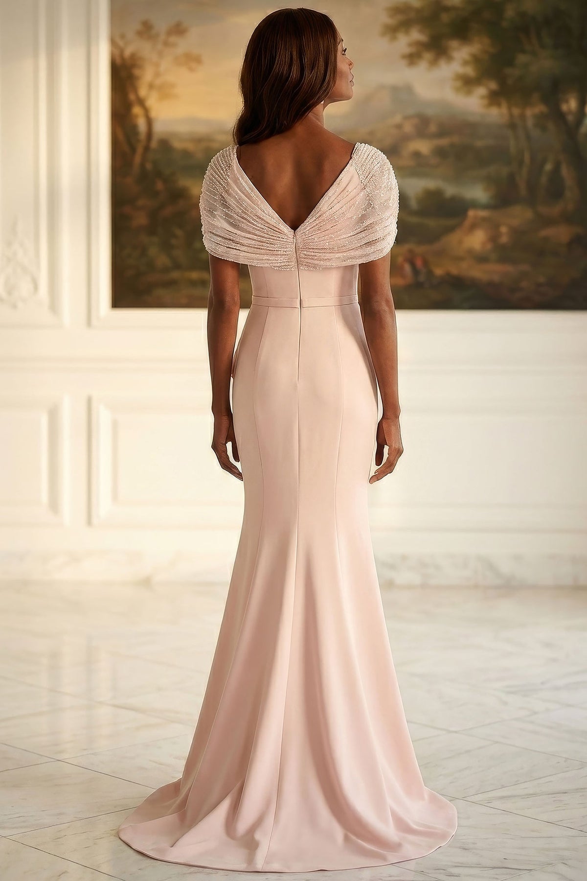 MGNY By Mori Lee 2070048 - Beaded Cap Sleeve Sheath Evening Gown