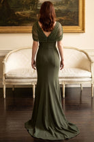 MGNY By Mori Lee 2070048 - Beaded Cap Sleeve Sheath Evening Gown