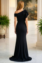 MGNY By Mori Lee 2070049 - Asymmetric Ruffle Sheath Evening Gown