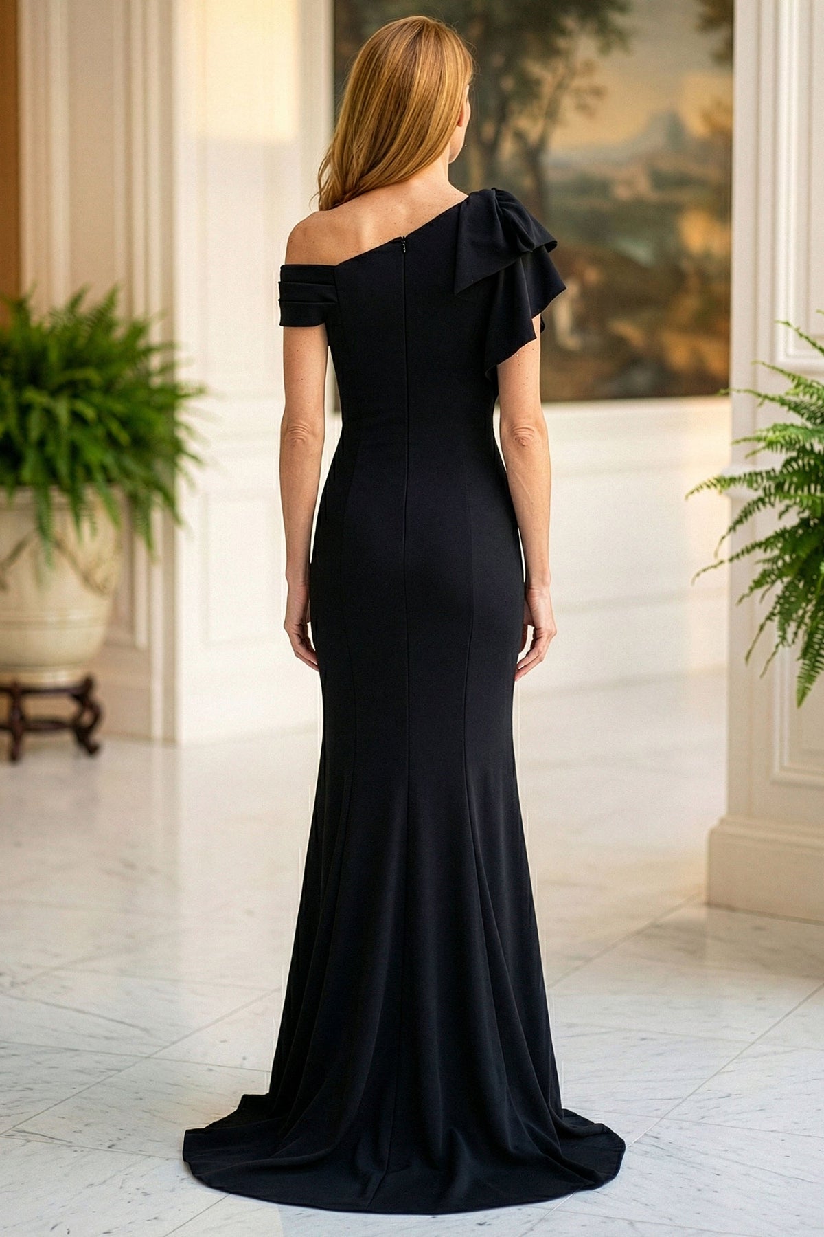 MGNY By Mori Lee 2070049 - Asymmetric Ruffle Sheath Evening Gown