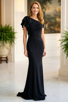 MGNY By Mori Lee 2070049 - Asymmetric Ruffle Sheath Evening Gown
