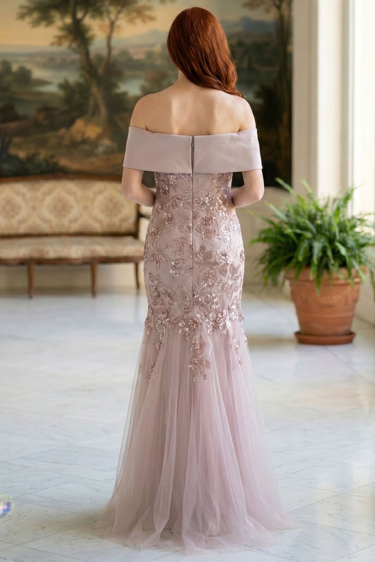 MGNY By Mori Lee 2070054 - Mermaid Beaded Floral Lace Evening Gown