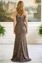 MGNY By Mori Lee 2070059 - High Halter Sequin Ornate Evening Gown