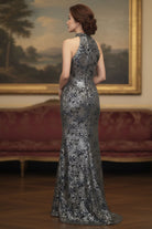 MGNY By Mori Lee 2070059 - High Halter Sequin Ornate Evening Gown