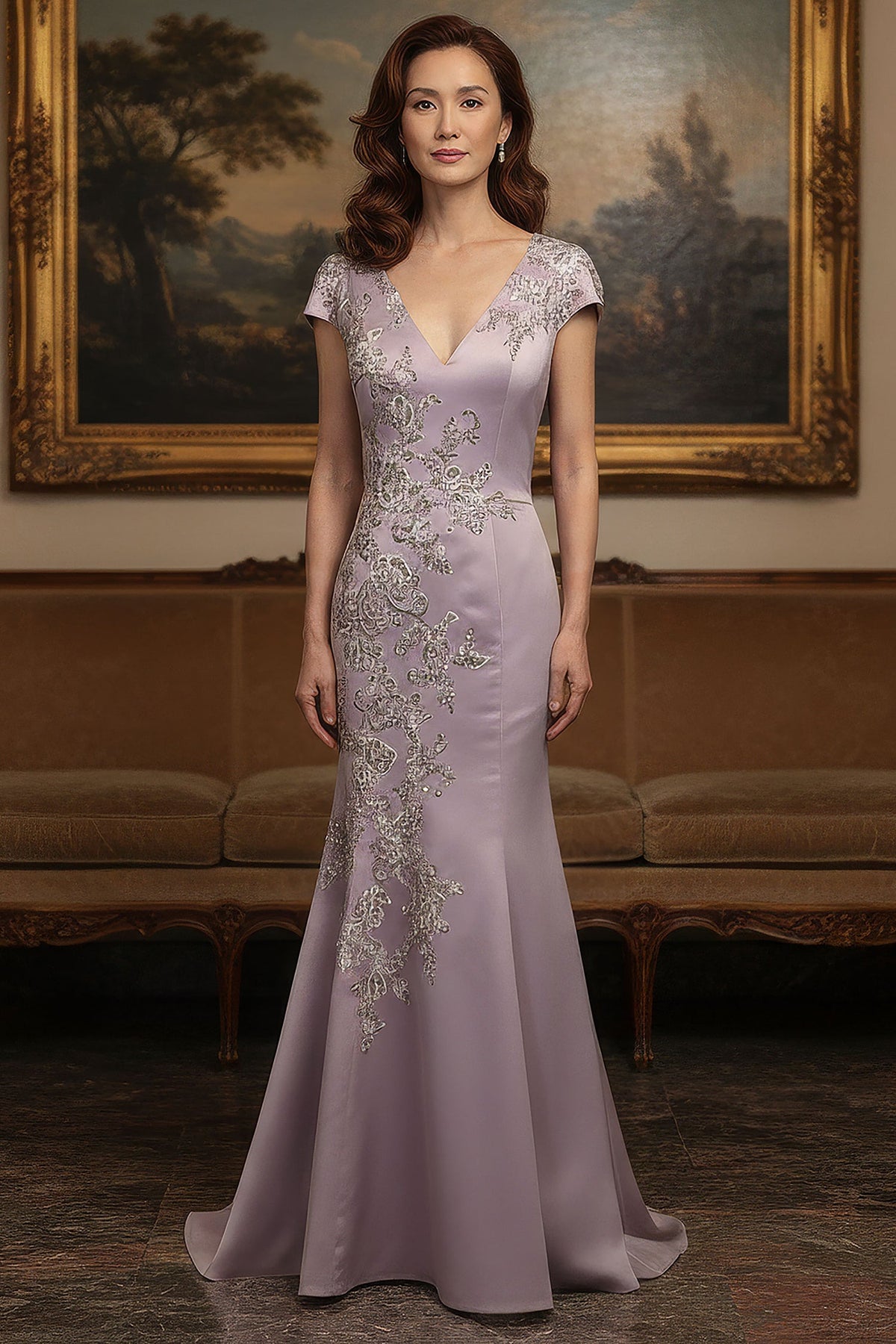 MGNY By Mori Lee 2070061 - Beaded Lace Mermaid Evening Gown