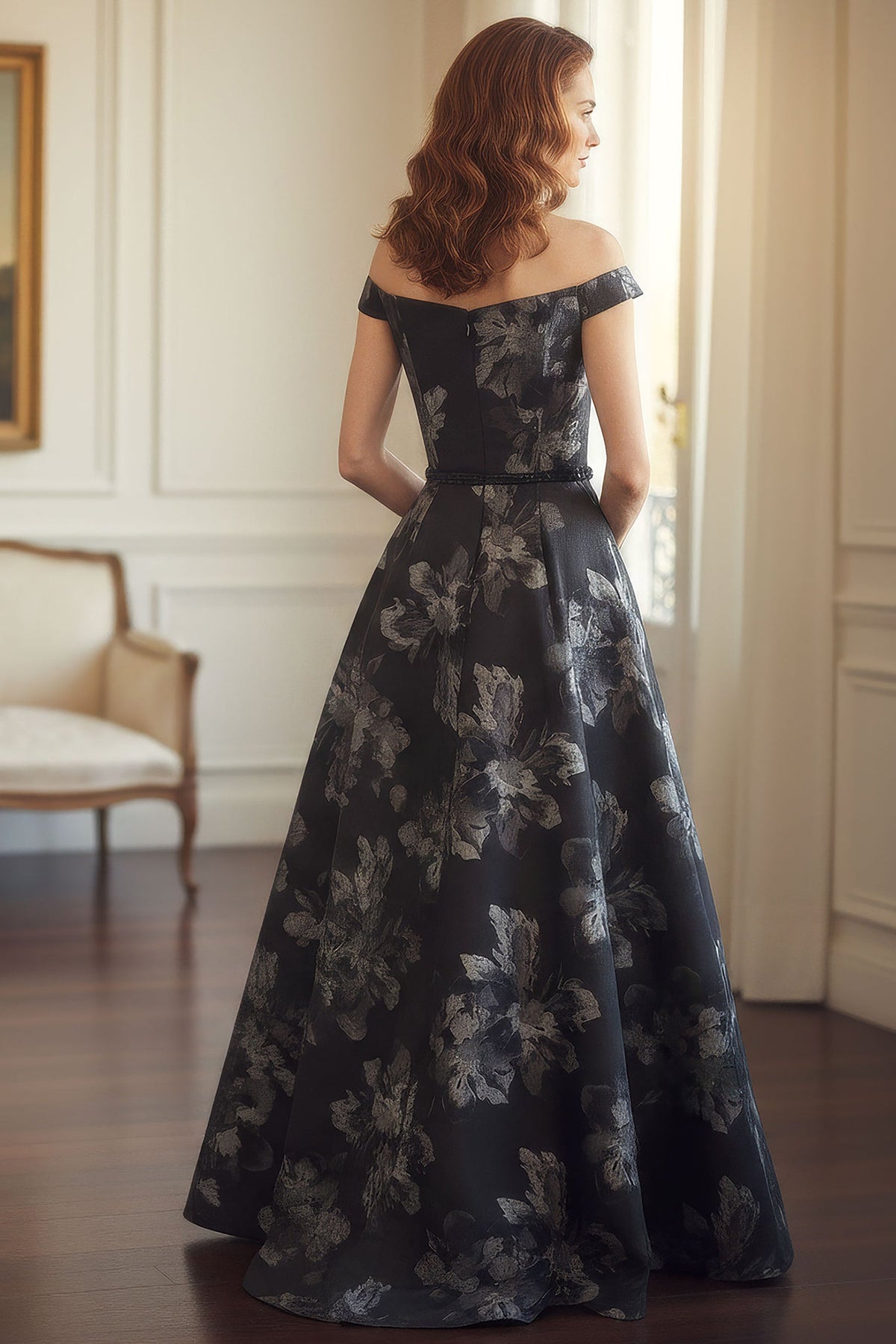 MGNY By Mori Lee 2070064 - Floral Brocade A-Line Evening Gown