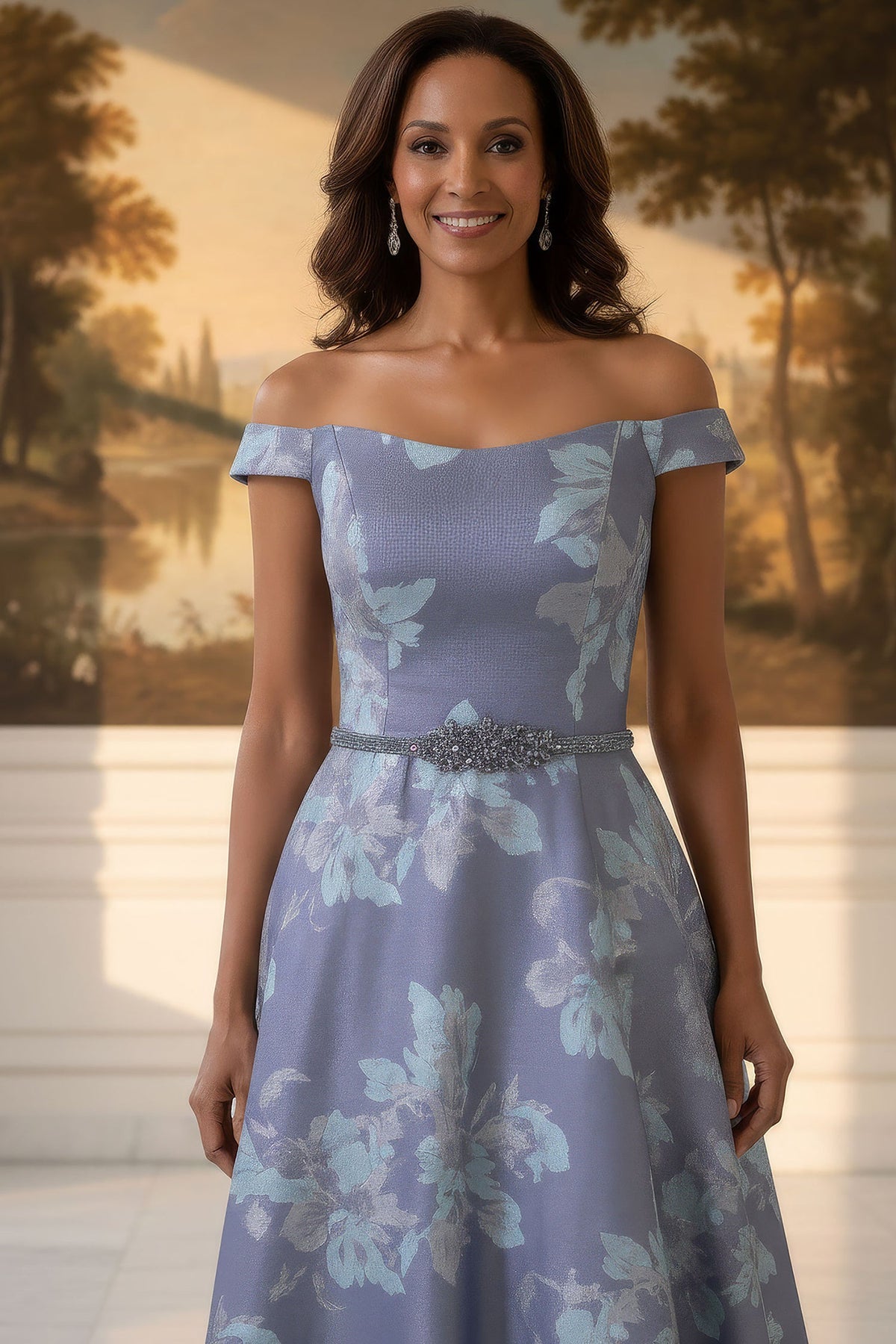 MGNY By Mori Lee 2070064 - Floral Brocade A-Line Evening Gown
