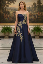 MGNY By Mori Lee 2070066 - Straight Neck Beaded Applique Evening Gown