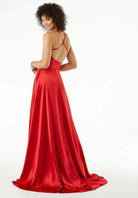 MGNY By Mori Lee 45075SC - Scoop Neck Banded Waist Prom Gown