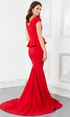 MGNY By Mori Lee 72307 - Ruffled Peplum Bateau Evening Gown