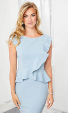 MGNY By Mori Lee 72307 - Ruffled Peplum Bateau Evening Gown