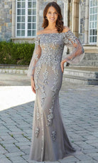 MGNY By Mori Lee 72734SC - Laced Straight Across Evening Dress