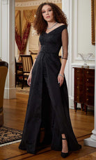 MGNY By Mori Lee 72810 - Illusion Sleeve V-Neck Evening Gown