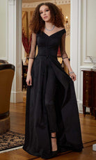 MGNY By Mori Lee 72810 - Illusion Sleeve V-Neck Evening Gown