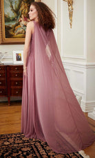MGNY By Mori Lee 72818 - V-Neck Shimmer Mesh Evening Gown