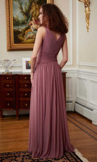 MGNY By Mori Lee 72818 - V-Neck Shimmer Mesh Evening Gown