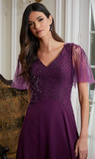 MGNY By Mori Lee 72819 - Flutter Sleeve Chiffon Evening Gown
