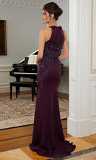MGNY By Mori Lee 72828 - Floral Halter Evening Gown