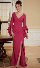 MGNY By Mori Lee 72830 - Bell Sleeve Sheath Evening Gown