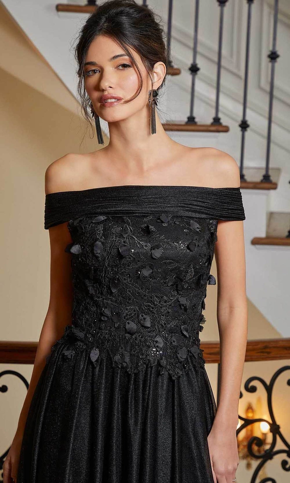 MGNY By Mori Lee 72833 - Off Shoulder Evening Gown With Cape