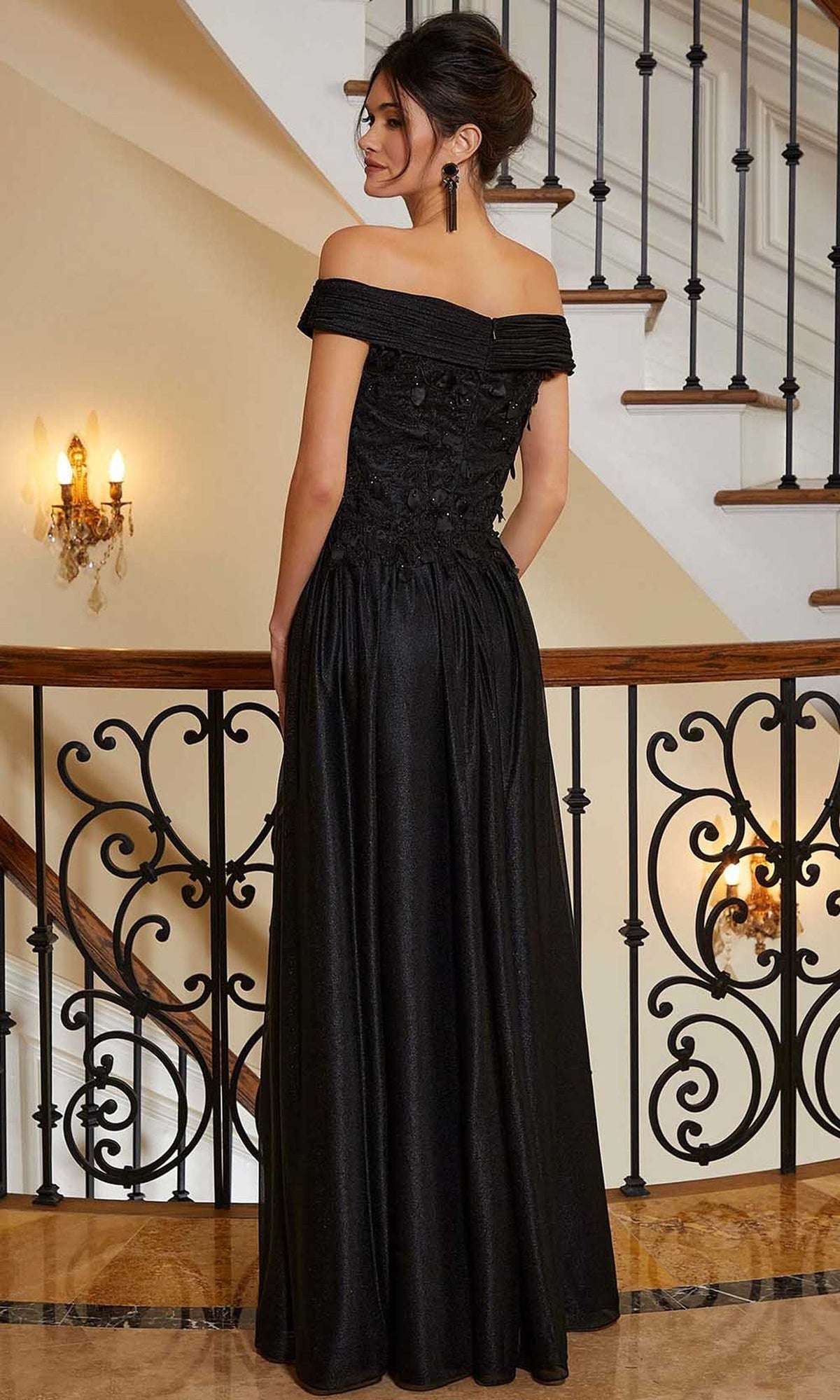 MGNY By Mori Lee 72833 - Off Shoulder Evening Gown With Cape