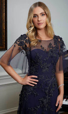 MGNY By Mori Lee 72837 - Floral Beaded Illusion Evening Gown