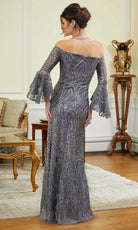MGNY By Mori Lee 72842 - Straight Bell Sleeve Evening Gown