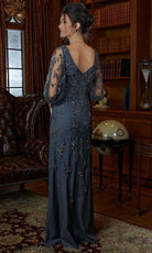 MGNY By Mori Lee 72844 - Puff Sleeve Beaded Evening Gown