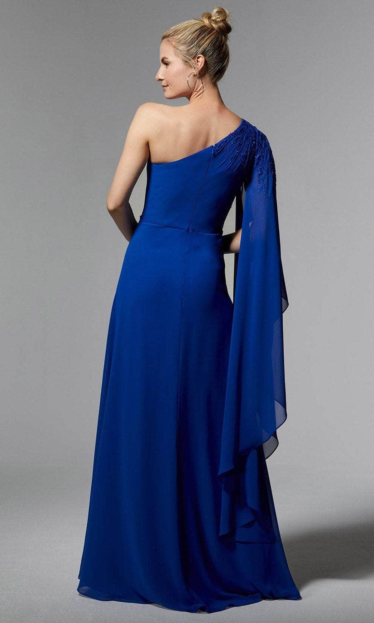 MGNY By Mori Lee 72904 - One Shoulder Chiffon Evening Dress