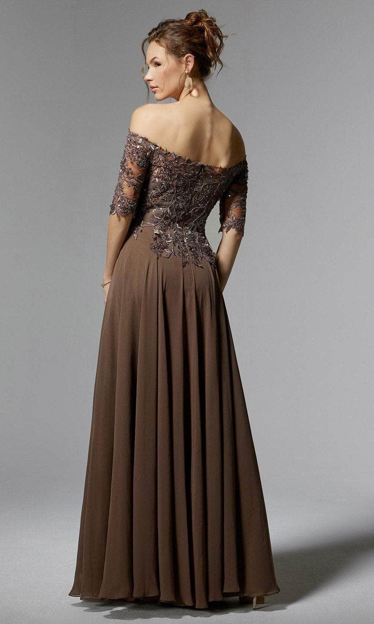 MGNY By Mori Lee 72907 - Beaded Off Shoulder Evening Dress