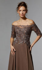 MGNY By Mori Lee 72907 - Beaded Off Shoulder Evening Dress