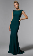 MGNY By Mori Lee 72920 - Applique Cap Sleeve Evening Dress