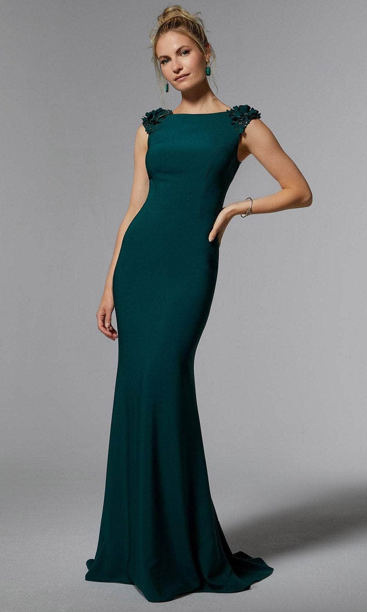 MGNY By Mori Lee 72920 - Applique Cap Sleeve Evening Dress
