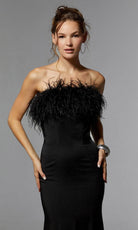 MGNY By Mori Lee 72923 - Feather Trimmed Evening Dress