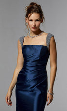 MGNY By Mori Lee 72925 - Bejeweled Satin Evening Gown