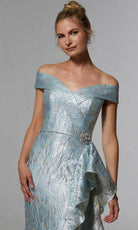 MGNY By Mori Lee 72926 - Metallic Jacquard Evening Dress