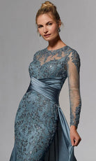 MGNY By Mori Lee 72937 - Embroidered Overskirt Evening Dress