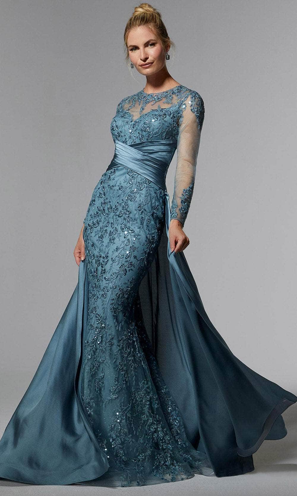 MGNY By Mori Lee 72937 - Embroidered Overskirt Evening Dress