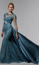 MGNY By Mori Lee 72937 - Embroidered Overskirt Evening Dress