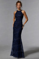 MGNY by Mori Lee 72939 - Halter Sheath Evening Dress