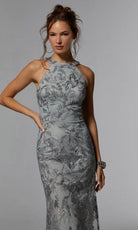 MGNY by Mori Lee 72939SC - Sleeveless Halter Neck Evening Dress