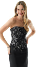 MGNY by Mori Lee 73005 - Strapless Beaded Evening Dress