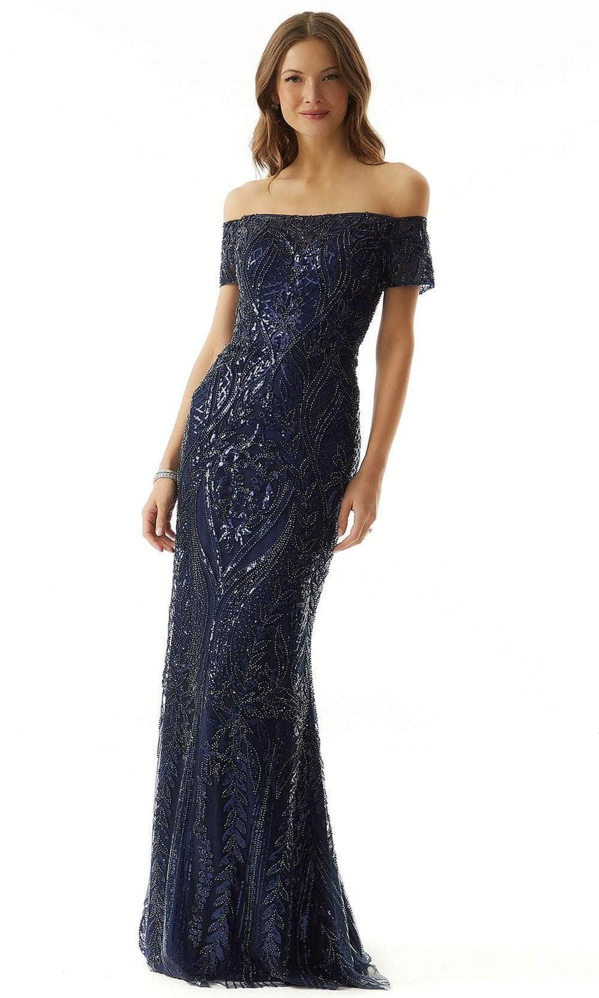 MGNY by Mori Lee 73014 - Off Shoulder Embellished Evening Dress