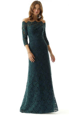 MGNY by Mori Lee 73015 - Scalloped Off Shoulder Evening Dress