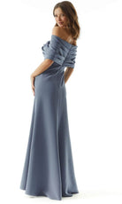 MGNY by Mori Lee 73027 - Draped Off Shoulder Evening Dress