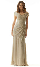 MGNY by Mori Lee 73029 - Metallic Off Shoulder Evening Dress